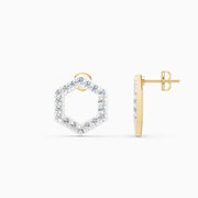 Round Lab Grown Diamond Circle Earrings 0.90 CTW – 36 Stones, 10K 14K 18K White Yellow Rose Gold, IGI Certified